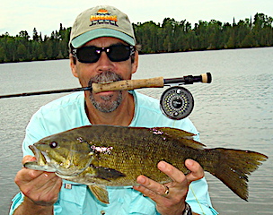 Amazing Fly Fishing for Trophy Smallmouth  Bass by Bill at Fireside Lodge in Canada